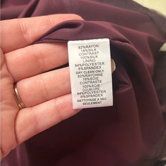 Trina Turk Burgandy Wine Silk Velvet Cold Shoulder Cocktail Shift Dress Size 6 - Picture 7 of 8